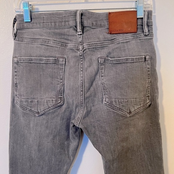ALL SAINTS Hidden Button Fly Gray Cigarette Jeans Size 28 - Picture 6 of 8